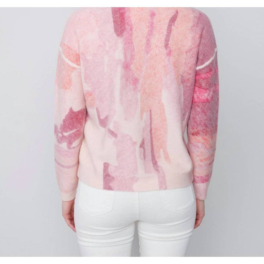 NEW CHARLIE B reversible printed sweater in orchid - Picture 4 of 7